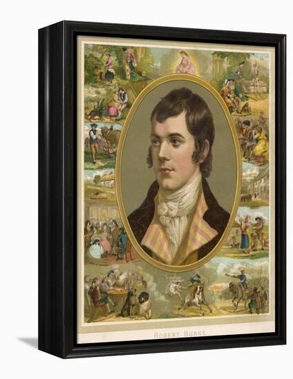 Robert Burns Scottish National Poet Portrait Surrounded by His Creations-null-Framed Premier Image Canvas