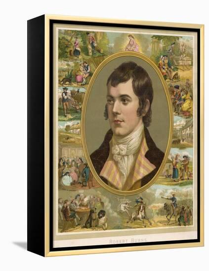 Robert Burns Scottish National Poet Portrait Surrounded by His Creations-null-Framed Premier Image Canvas