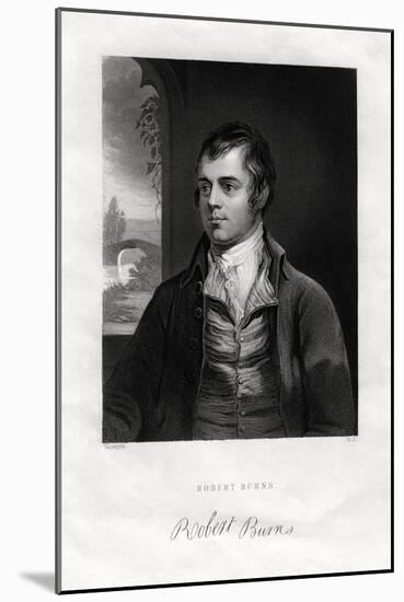 Robert Burns, Scottish Poet, 19th Century-W Holl-Mounted Giclee Print