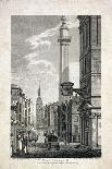 Fish Street Hill and the Monument, London, 1817-Robert Cabbel Roffe-Giclee Print