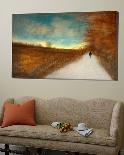 Red Farmhouse and Barn in Snowy Field-Robert Cattan-Photographic Print