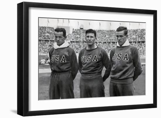 Robert Clark, Glenn Morris, John Parker, American Decathletes, Berlin Olympics, 1936-null-Framed Giclee Print