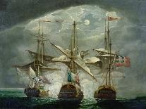 The Battle of St Vincent, 14 February 1797., 1798 (Oil on Canvas)-Robert Cleveley-Mounted Giclee Print