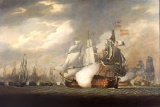The Battle of St Vincent, 14 February 1797., 1798 (Oil on Canvas)-Robert Cleveley-Mounted Giclee Print