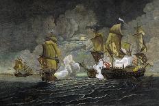 Action at Sea: a French Frigate Completely Dismasted, Late 18Th Century (Oil Painting)-Robert Dodd-Giclee Print