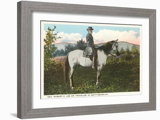 Robert E. Lee on Horse, Gettysburg, Pennsylvania-null-Framed Art Print