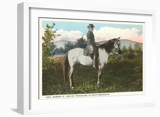 Robert E. Lee on Horse, Gettysburg, Pennsylvania-null-Framed Art Print