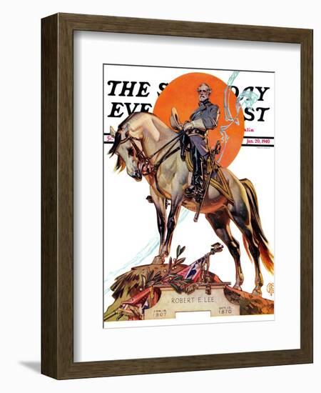 "Robert E. Lee on Traveler," Saturday Evening Post Cover, January 20, 1940-Joseph Christian Leyendecker-Framed Giclee Print