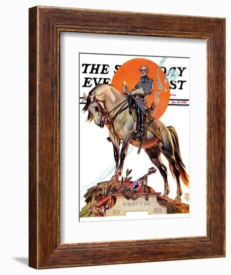 "Robert E. Lee on Traveler," Saturday Evening Post Cover, January 20, 1940-Joseph Christian Leyendecker-Framed Giclee Print