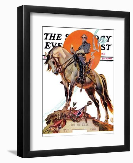 "Robert E. Lee on Traveler," Saturday Evening Post Cover, January 20, 1940-Joseph Christian Leyendecker-Framed Giclee Print