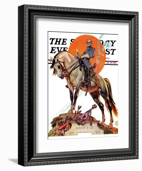 "Robert E. Lee on Traveler," Saturday Evening Post Cover, January 20, 1940-Joseph Christian Leyendecker-Framed Giclee Print