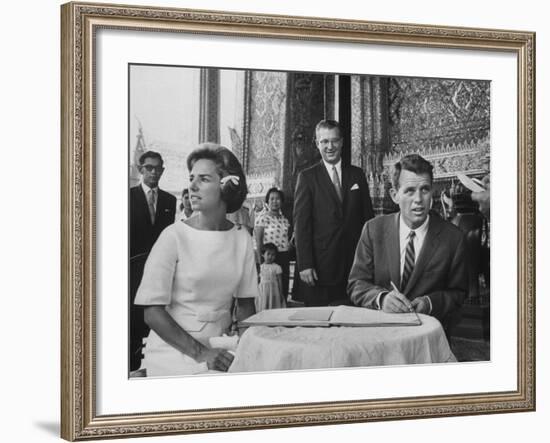 Robert F. Kennedy and Wife Ethel in Bangkok-John Dominis-Framed Premium Photographic Print