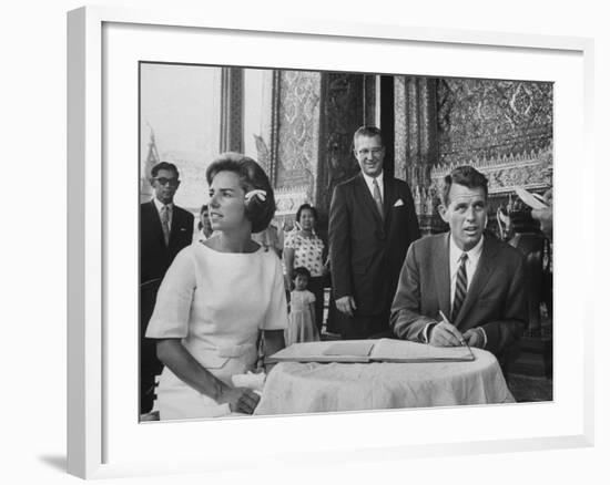 Robert F. Kennedy and Wife Ethel in Bangkok-John Dominis-Framed Premium Photographic Print