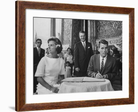 Robert F. Kennedy and Wife Ethel in Bangkok-John Dominis-Framed Premium Photographic Print