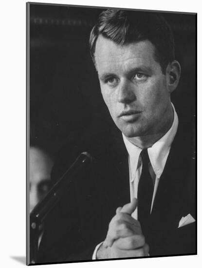 Robert F. Kennedy at Teamster Hearings-Ed Clark-Mounted Photographic Print