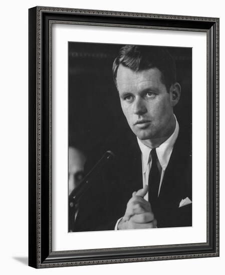 Robert F. Kennedy at Teamster Hearings-Ed Clark-Framed Photographic Print