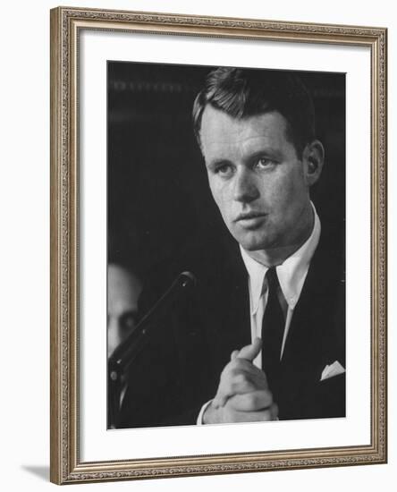 Robert F. Kennedy at Teamster Hearings-Ed Clark-Framed Photographic Print