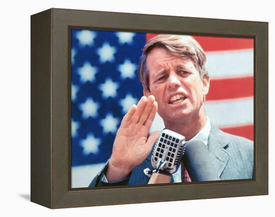 Robert F. Kennedy During the Primary Campaign-null-Framed Premier Image Canvas