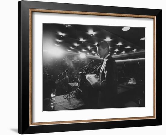 Robert F. Kennedy Giving Speech-null-Framed Photographic Print