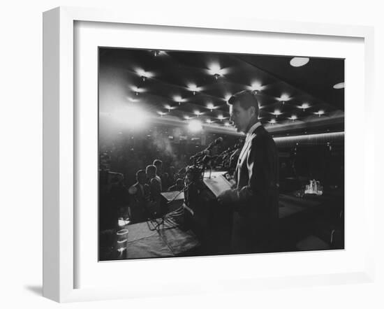 Robert F. Kennedy Giving Speech-null-Framed Photographic Print