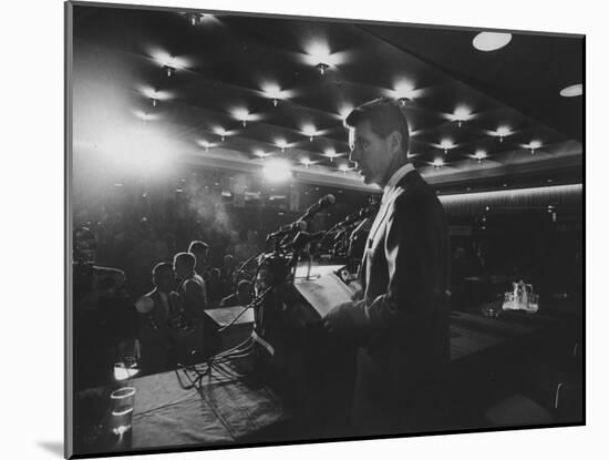 Robert F. Kennedy Giving Speech-null-Mounted Photographic Print