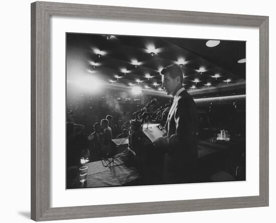 Robert F. Kennedy Giving Speech-null-Framed Photographic Print