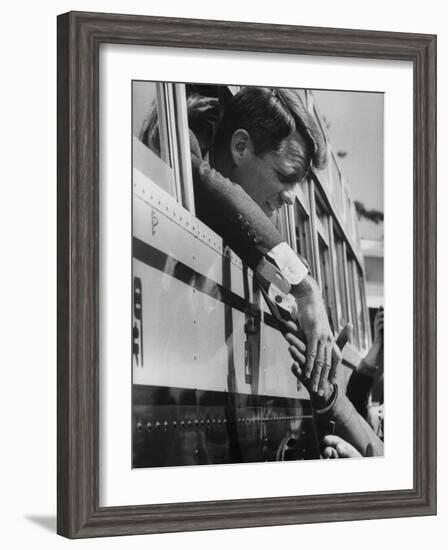 Robert F. Kennedy Shaking Hands with Crowd-John Dominis-Framed Photographic Print