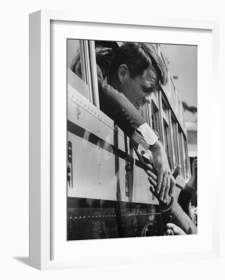 Robert F. Kennedy Shaking Hands with Crowd-John Dominis-Framed Photographic Print