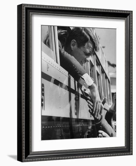 Robert F. Kennedy Shaking Hands with Crowd-John Dominis-Framed Photographic Print