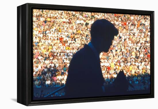 Robert F. Kennedy Speaking in Front of Crowd in Amphitheater on Behalf of Democratic Candidates-Bill Eppridge-Framed Premier Image Canvas