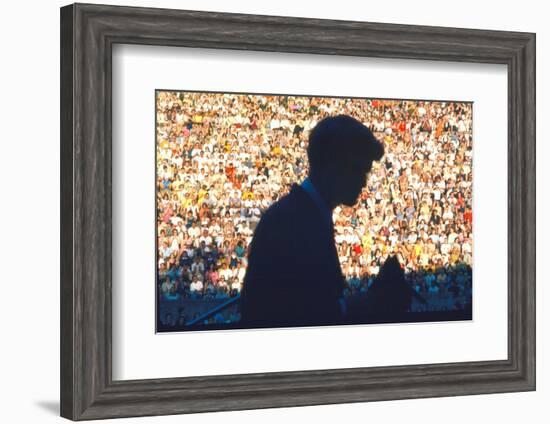 Robert F. Kennedy Speaking in Front of Crowd in Amphitheater on Behalf of Democratic Candidates-Bill Eppridge-Framed Photographic Print