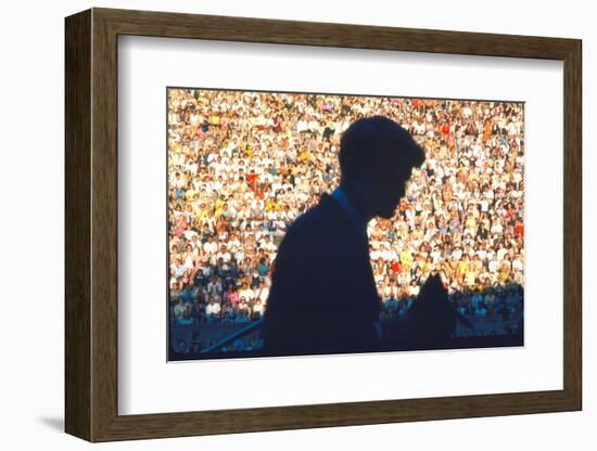 Robert F. Kennedy Speaking in Front of Crowd in Amphitheater on Behalf of Democratic Candidates-Bill Eppridge-Framed Photographic Print