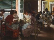 Venetian Lacemakers, 1887 (Oil on Canvas)-Robert Frederick Blum-Giclee Print