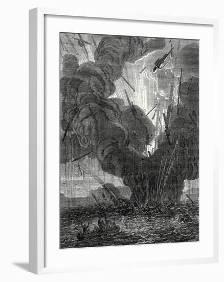 Robert Fulton Blows Up a Boat with His Infernal Machine in the Harbor of Brest-null-Framed Giclee Print