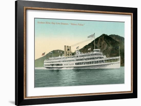 Robert Fulton Steamer on the Hudson River-null-Framed Art Print