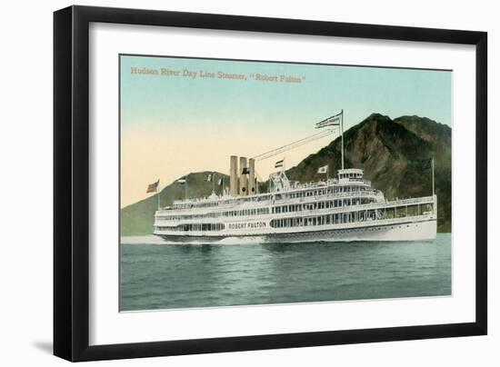 Robert Fulton Steamer on the Hudson River-null-Framed Art Print