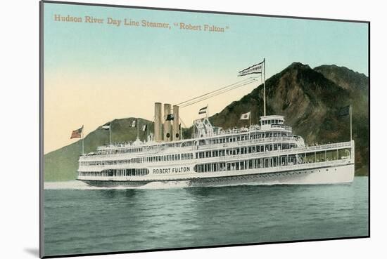 Robert Fulton Steamer on the Hudson River-null-Mounted Art Print