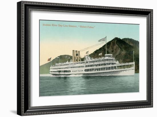 Robert Fulton Steamer on the Hudson River-null-Framed Art Print