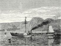 The 'Clermont' Robert Fulton's First Steamboat Sailing on the Hudson River in New York at Albany-Robert Fulton-Giclee Print