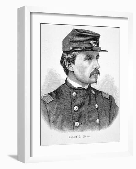 Robert Gould Shaw (1837-63) (Engraving)-American-Framed Giclee Print