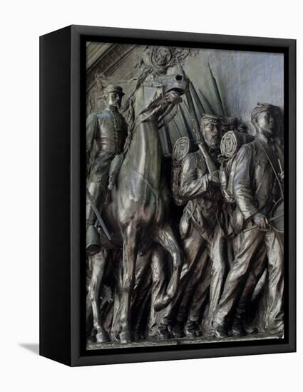 Robert Gould Shaw in Command of Black Troops of the 54th Massachusetts Regiment-null-Framed Premier Image Canvas