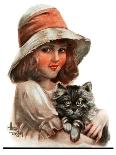 "Girl and Her Cat," Saturday Evening Post Cover, May 10, 1924-Robert H. Ransley-Giclee Print