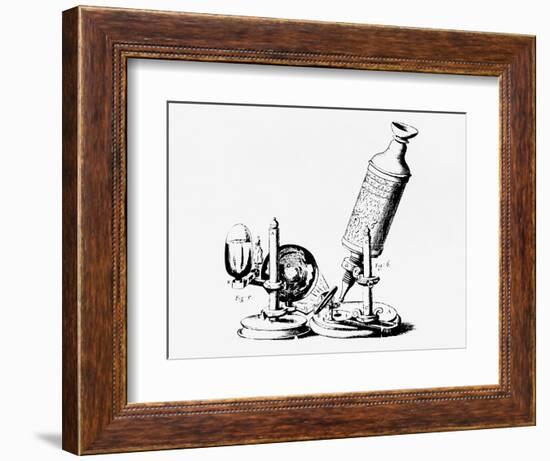 Robert Hooke's Microscope In Micrographia 1665-Jeremy Burgess-Framed Photographic Print