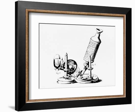 Robert Hooke's Microscope In Micrographia 1665-Jeremy Burgess-Framed Photographic Print