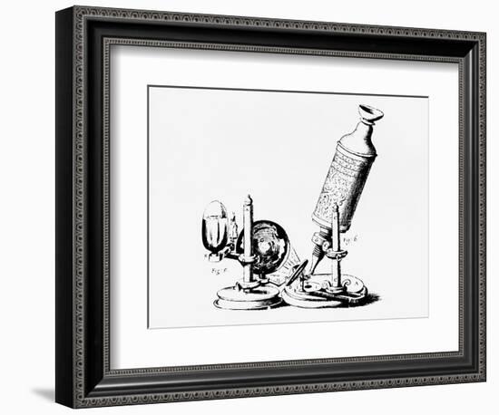 Robert Hooke's Microscope In Micrographia 1665-Jeremy Burgess-Framed Photographic Print