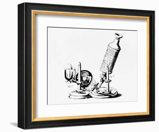 Robert Hooke's Microscope In Micrographia 1665-Jeremy Burgess-Framed Photographic Print