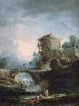 Landscape with Waterfall and Aqueduct, C1750-1808-Robert Hubert-Framed Giclee Print