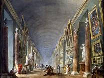 Imaginary View of the Grand Gallery of the Louvre in Ruins, 1796-Robert Hubert-Framed Giclee Print