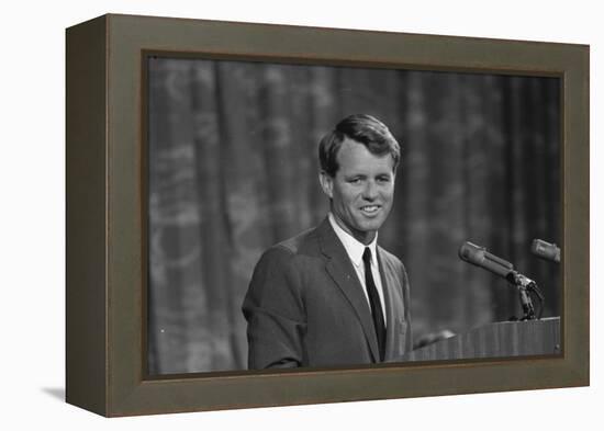 Robert Kennedy appearing before Platform Committee, 1964-Warren K. Leffler-Framed Premier Image Canvas