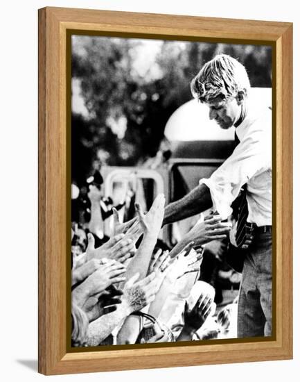 Robert Kennedy Shaking Hands During 1968 Campaign-null-Framed Stretched Canvas